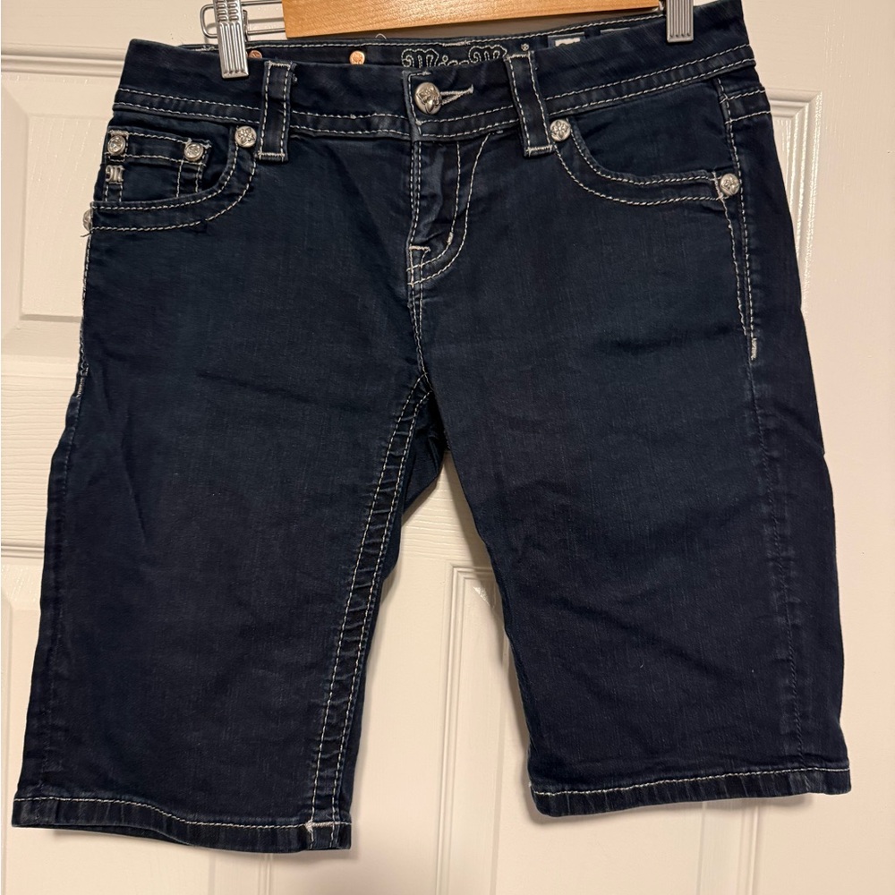Miss Me Dark Blue Denim Shorts